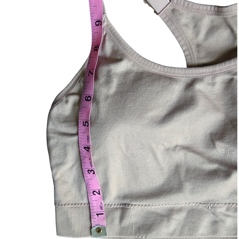 Ryka Seamless Sports Bra Xl Blush Nude Adjustable Racerback Wireless Active View 5
